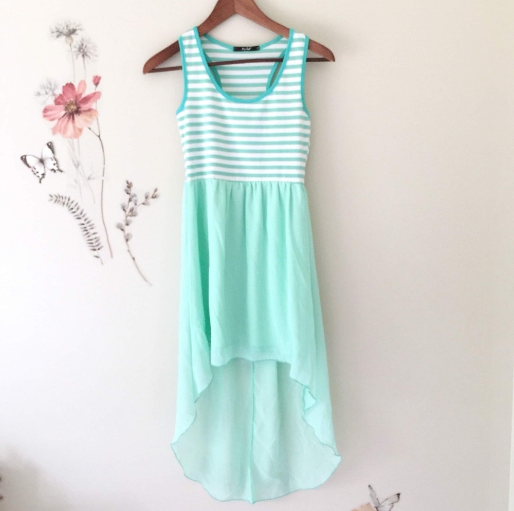 5/$25 Flowy Mint Hi-low Dress sz XS